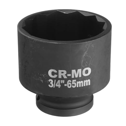 Image of sourcing map 3/4-Inch Drive 12 Point Impact Socket 65mm Metric Spindle Axle Nut Socket Driver Wrench for Auto Repair Easy Removal