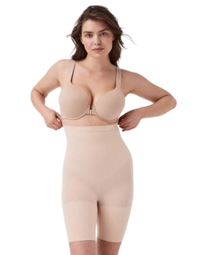 Image of Spanx SPANXsculpt Power Series High-Waisted Mid-Thigh Short - Lightweight, All-Day Comfort - Core Control Shapewear - Soft Nude - Medium