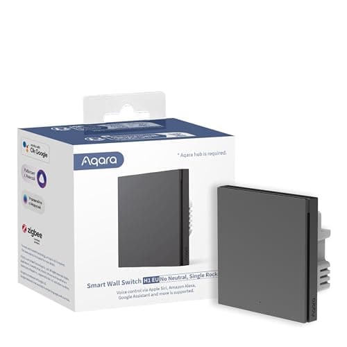 Image of Aqara Smart Wall Switch H1 (No Neutral, Single Rocker), Requires Zigbee AQARA HUB, Remote Control Light Switch for Smart Home, Compatible with Apple HomeKit, Amazon Alexa, Google Assistant, IFTTT-Grey
