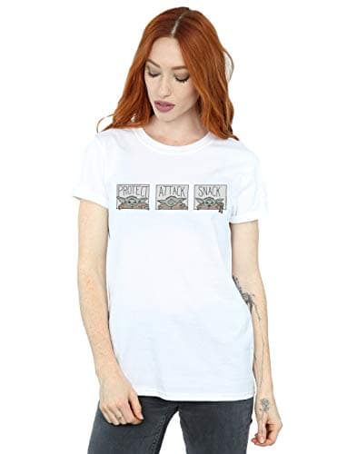 Image of Star Wars Women's The Mandalorian The Child Tiles Boyfriend Fit T-Shirt White XX-Large
