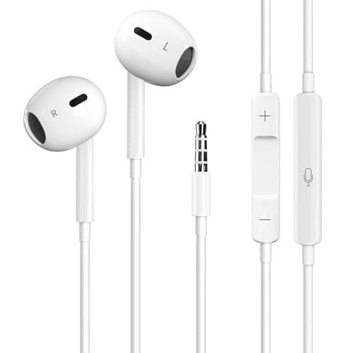 Image of Earphones, In-Ear Headphones, Wired Earbuds, Lightweight Earphones,3.5mm Jack Noise Isolating Headset With Microphone, Compatible with for Phone iPad MP3 Samsung HuaWei Android Smartphones Laptops
