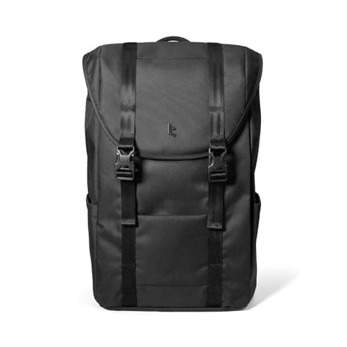 Image of tomtoc 15.6 inch Flap Laptop Backpack, Lightweight, Water-Resistant Travel Casual Daypack, Slim Durable Work-pack Rucksack for 13-15.6 Inch MacBook Laptop, Large Capacity, 22L, Dark
