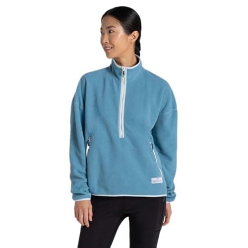 Image of Craghoppers Womens/Ladies CO2 Renu Technology Half Zip Fleece Top (14 UK) (Light Denim)