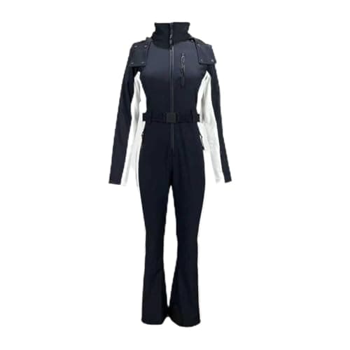 Image of Jack Wills Womens Stripe Ski Suit Long Sleeve Waterproof Black 10