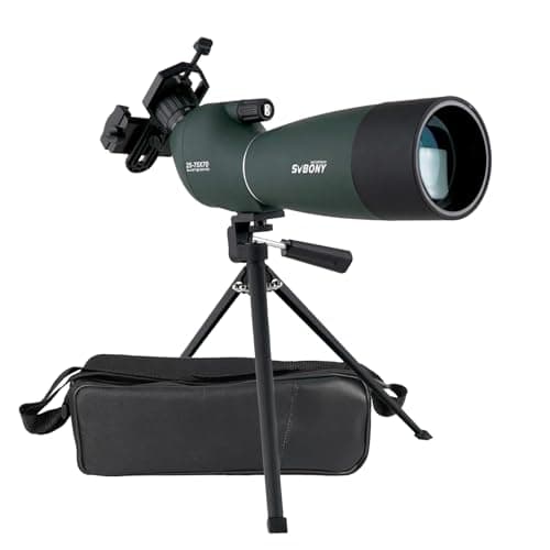 Image of Svbony SV28 Spotting Scope with Tripod Phone Adapter 25-75X70, HD Zoom BAK4 Prism FMC Optics Lens Angled Spotting Scopes for Target Shooting, Bird Watching, Wildlife