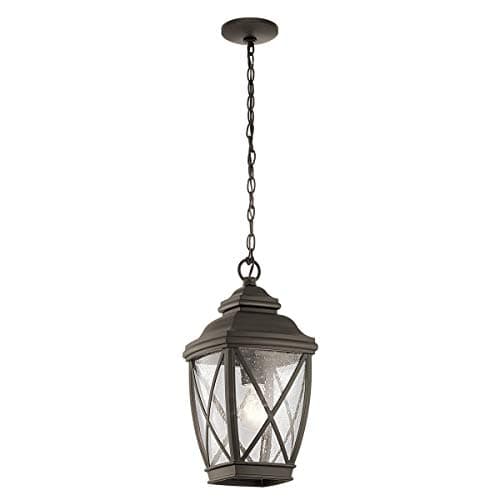 Image of Outdoor IP45 1 Bulb Chain Lantern - Olde Bronze - LED E27 60W Bulb - Outside - External - Exterior