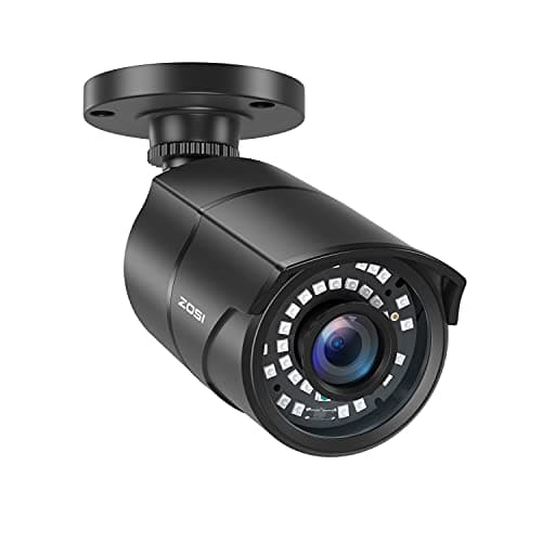Image of ZOSI 2MP HD 1080p 1920TVL Security Camera Outdoor Indoor (Hybrid 4-in-1 HD-CVI/TVI/AHD/960H Analog CVBS), 36PCS LEDs,120ft IR Night Vision,105° View Angle Surveillance CCTV Bullet Camera（Black Color)