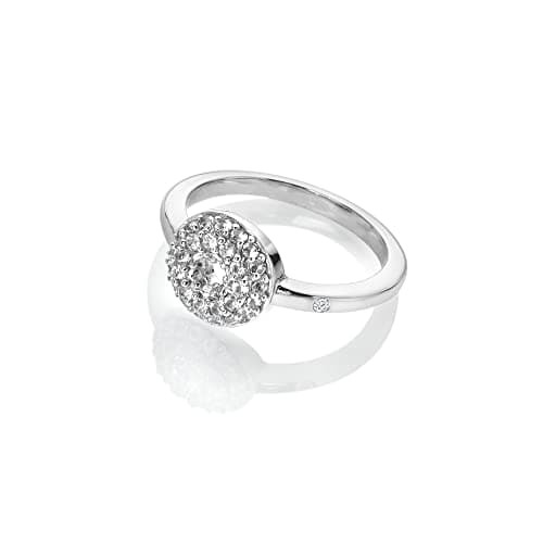 Image of Hot Diamonds Forever White Topaz and Diamond 925 Sterling Silver Ring – Eternity Circle Design with Real Diamond & Natural White Topaz - Perfect Women's Gift Size P