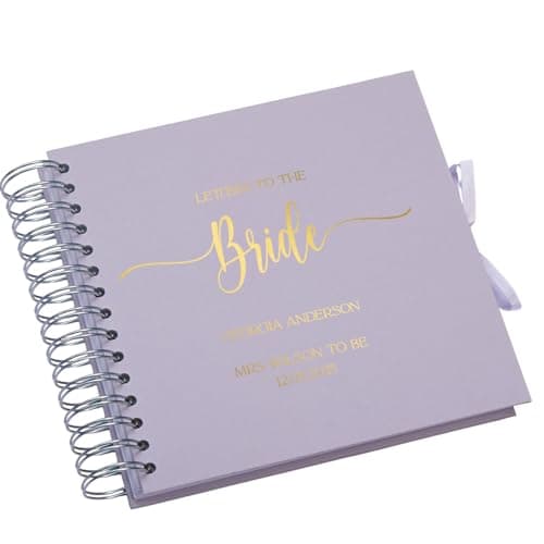 Image of Custom Bridal Shower Letters to the Bride Book, Personalised Hen Party Guestbook or Scrapbook, Bride-to-Be Gift Keepsake Album