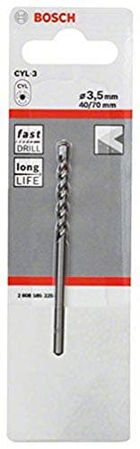 Image of Bosch 2608585225 Concrete Drill Bit, 3.5mm x 40mm x 70mm, Silver