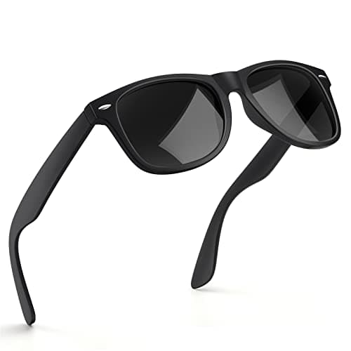 Image of wearPro Polarised-Sunglasses-Mens-Womens-UV400-Protection Rectangular Sunglasses Retro Black Sun Glasses Unisex Classic Ultralight Shades For Cycling Driving Fishing(Black)