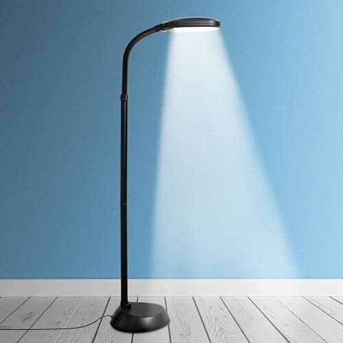 Image of Kenley Daylight Lamp - Reading Light Floor Standing - Natural Sunlight 12W LED with Adjustable Brightness - Standard Bright Floor Reading Lamps for Living Room Bedroom Craft Study