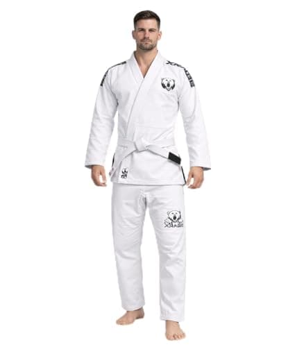 Image of X RAGE Bear Premium White BJJ Gi for Men & Women – 450g Lightweight Cotton Brazilian Jiu Jitsu Gi – Durable Judo Gi Adult Karate Gi Uniform for Training & Competition – White Gi (A0)