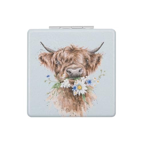 Image of Wrendale Designs - 'Daisy Coo' highland cow Compact Mirror