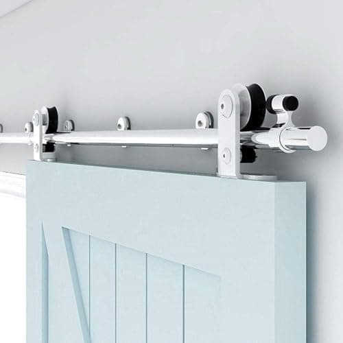 Image of TSMST 152CM/5FT Sliding Barn Door Hardware Kit Track Roller Closet Accessory for Single Door Stainless Steel Kit