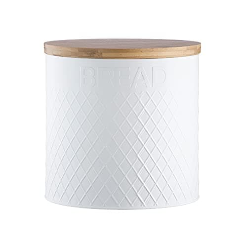 Image of Typhoon Embossed White Bread Bin, 25 cm