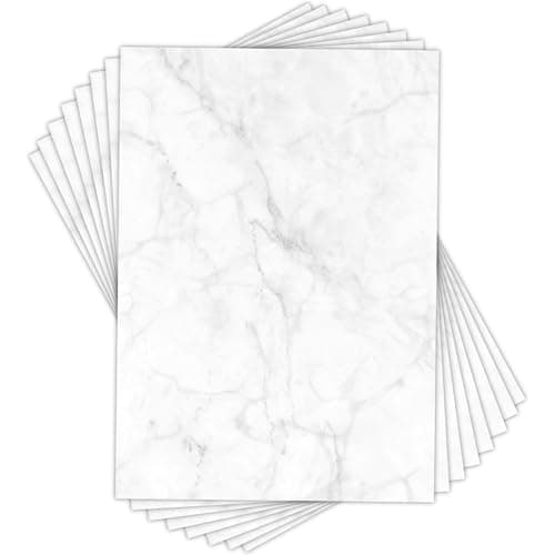 Image of Letterhead Paper 8.5 x 11 – Decorative Stationery Paper for Printing & Writing – 6 Unique Designs – Inkjet & Laser Printer Friendly – Business, Office & Personal Use (50, Marble)