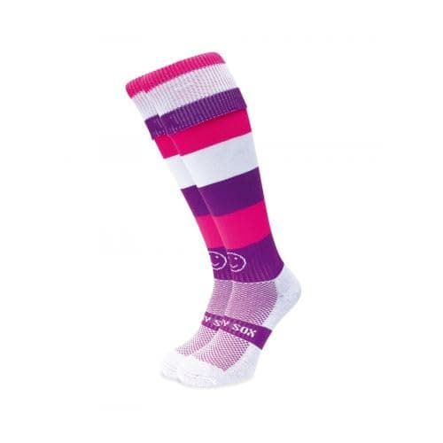 Image of WackySox Purple Smoothie Rugby Socks,Hockey Socks,Sports Socks Men and Women - Suitable for Riding,Sports,Football,Hockey, and Running
