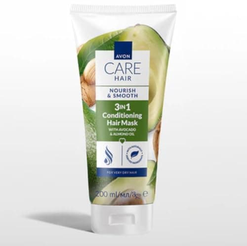 Image of Avon care hair and conditioning 3 in 1 hair mask with advocado and almond oil