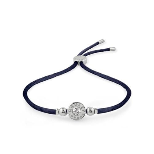 Image of RADLEY Women's Plated Stone Set Cord Friendship Bracelet (Navy)
