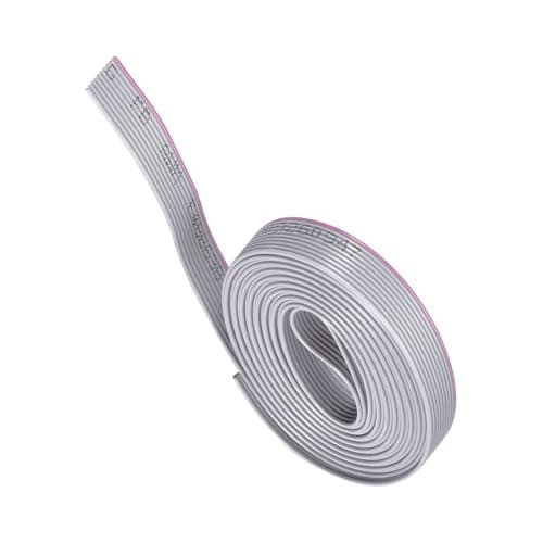 Image of TA-VIGOR Flat Ribbon Cable 2m / 6.6ft, 1.0mm Pitch 10 Pins Flexible IDC Ribbon Cable Grey for AWM 2651 Connecting