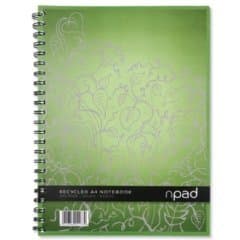 Image of Oxford npad Notebook Recycled Wirebound Ruled Margin 200 Pages 80gsm A4 Ref C02173 [Pack of 3]