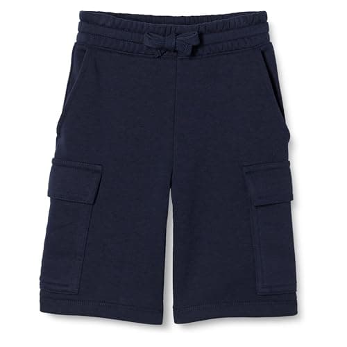 Image of Amazon Essentials Boys' Terry Cargo Sweat Shorts, Navy, 10 Years