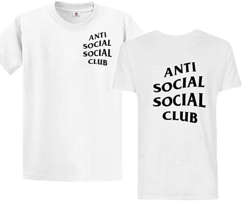 Image of Graphic Impact Inspired Anti Social Social Club Printed Retro T-Shirt (White, Large)