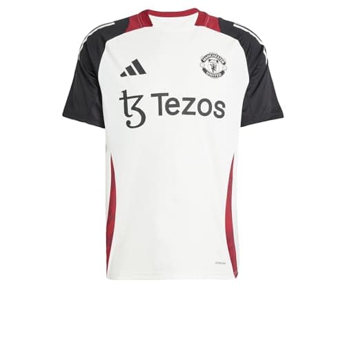 Image of adidas Mens Manchester United Training Shirt 2024 2025 Off White/Black M