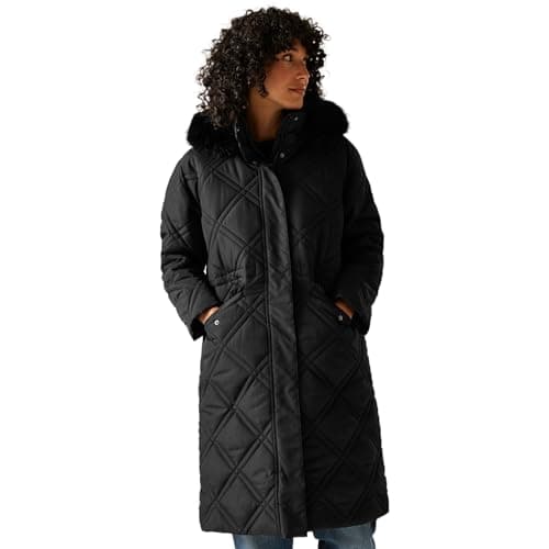 Image of Regatta Womens Freyla Quilted Jacket Water Repellent Insulated Hooded Winter Coat
