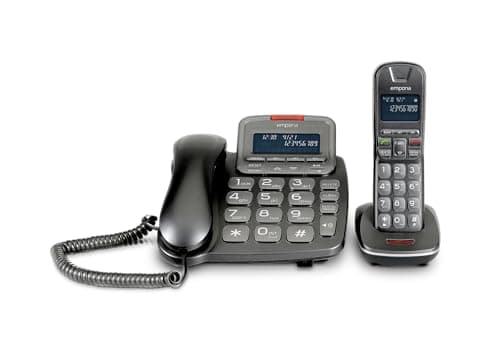 Image of Emporia TALKHOME Combi TH-21ABB Combination DECT Corded Telephone - Black/Silver (Official UK & Ireland Version)