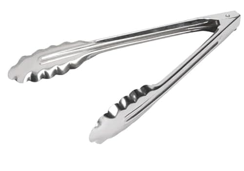Image of Chabrias 9" Barbeque Tongs Lockable Metal Tongs, Kitchen Tongs, Salad Tongs, Serving Tongs, BBQ Buffet Tongs, Stainless Steel Cooking Utensils, Cooking Tongs, Metal Tongs (9 inch)