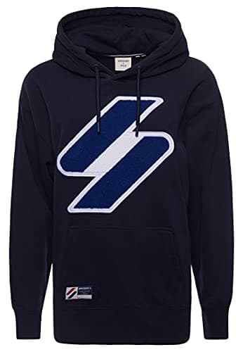 Image of Superdry Women's Code Logo Che Os Hooded Sweatshirt - - M Deep Navy