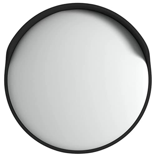 Image of vidaXL Outdoor Convex Traffic Mirror Driveway Road Safety Mirror Convex Garage Traffic Security Road Safety Black Ø60 cm Polycarbonate
