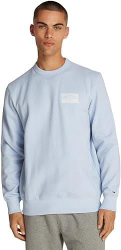 Image of Tommy Hilfiger Men’s Monotype Label Round Neck Sweatshirt, Blue (Breezy Blue), S