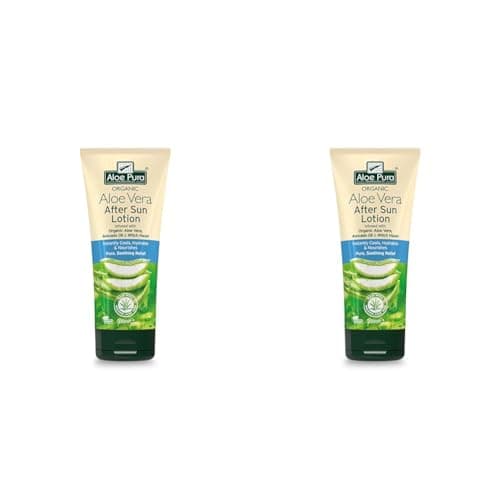 Image of Aloe Pura, Organic Aloe Vera Aftersun Lotion, Natural, Vegan, Cruelty Free, Paraben & SLS Free, Soothing, 200ml (Pack of 2)
