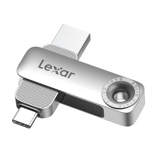 Image of Lexar D50E 256GB Solid State Dual Drive, USB Flash Drive Up to 400MB/s Read, 360MB/s Write High-Performance, USB-C & USB-A Port, Metal Housing Swivel Design, Compatible with iPhone 17, Android, PC