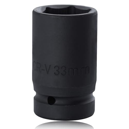Image of SPEEDWOX 1" Drive 33mm Deep Impact Socket 1" Drive Deep 6 Point Impact Socket Metric Axle Nut Socket for Easy Removal of Axle Shaft Nuts Radius Corner Design Chamfered Opening