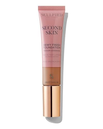 Image of Second Skin Dewy Liquid Face Foundation from Sculpted by Aimee - 32ml Buildable, Medium Coverage Foundation with Dewy Finish, Hyaluronic Acid, Collagen Boosting Formula, SPF 50, (Rich 6.0)