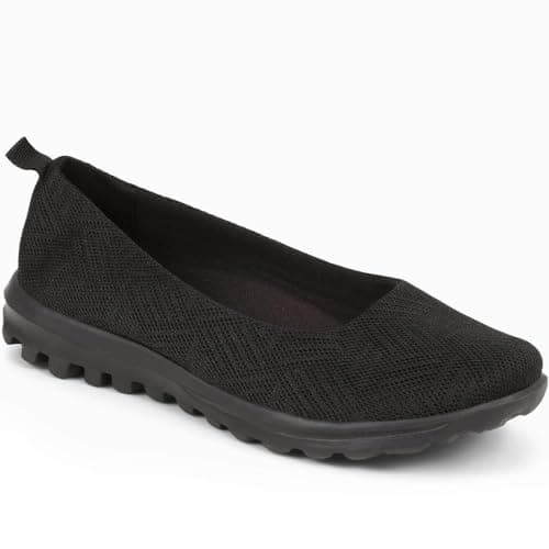 Image of Memory Foam Slip On Shoes - Black Size 8