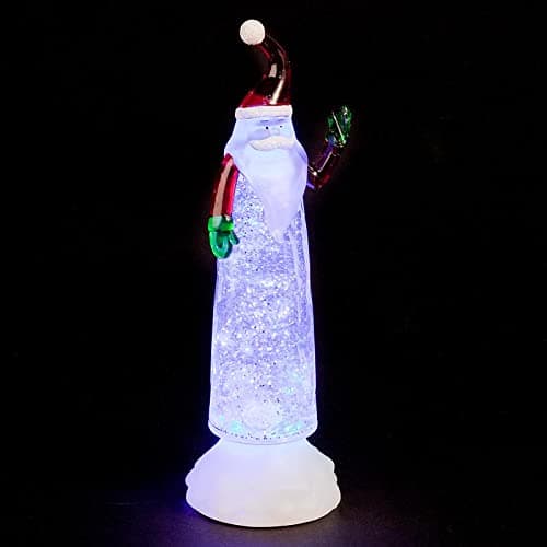 Image of GSD Pre-Lit LED Magical Glitter Colour Changing Christmas Items, Battery or Mains Operated (27cm Santa)