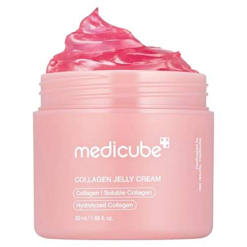 Image of medicube Collagen Jelly Cream- Niacinamide & Freeze-Dried Hydrolyzed Collagen - Boosts skin's barrier hydration and gives 24h Glow & Lifted Look - Korean skincare (1.69 Fl Oz)