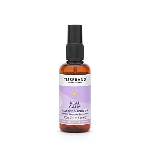 Image of Tisserand - Real Calm Massage & Body Oil - 100% Pure Essential Oil - Lavender, Bergamot, and Patchouli - Calming Aromatherapy - 100ml