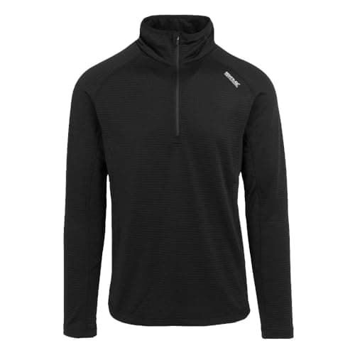 Image of Regatta Mens Yonder II Half Zip Fleece Jacket, Stretchable, Quick Drying Moisture Wick Material - Perfect for Outdoors, Walking, Running & Hiking Black