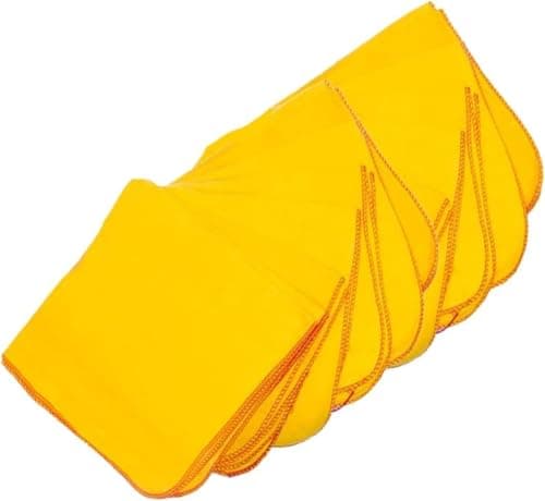 Image of HIFSA Yellow Dusters Cotton Cleaning Cloth Heavy Duty Kitchen Dusting Cloth Multi-Surface Reusable Washable Dusting Cloth Lint Free Thick & Soft For Window TV Kids Table Glass Kitchen (Pack of 10)