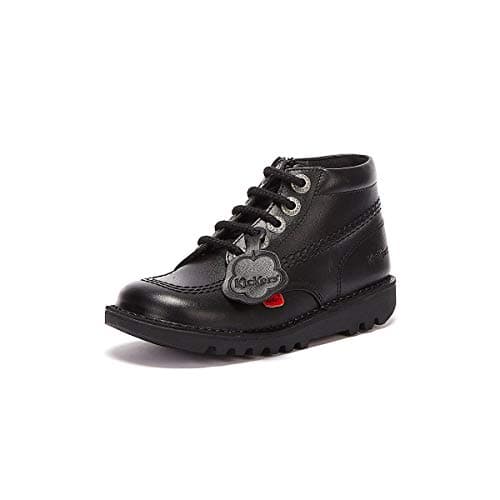 Image of Kickers Kick Hi Zip Infants Black Boots-UK 8 Infant/EU 25