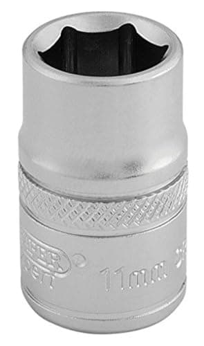 Image of Draper 16536 3/8-Inch Square Drive 6 Point Metric Socket, 11mm Size, Blue