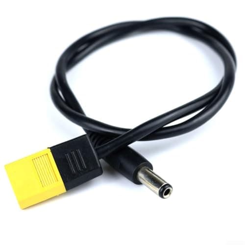 Image of 500mm for XT60 Male Connector to DC5525 Male Power Cable Adapter for TS100 TS101 Soldering Iron, Silicone with Gold-Plated Heads for Secure Connection