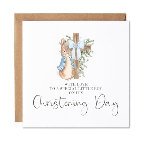 Image of Maise & Rose Christening Card For Him | Little Boy Christening Card | Christening Day Card For Baby Boy | P84