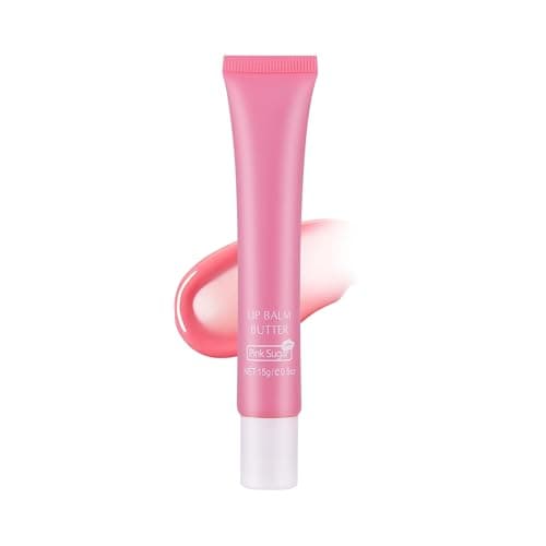 Image of VRAIKO 2-in-1 Silky Lip Butter Balm & Lip Gloss, Hydration with Shea & Olive Oil Blend, Non-Sticky Moisture for Chapped Lips, Natural Ingredients (Pink Sugar)